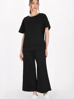 Faina Damen Bluse in schwarz - Ausschnitt: Rundhals
