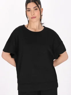 Faina Damen Bluse in schwarz - Ausschnitt: Rundhals
