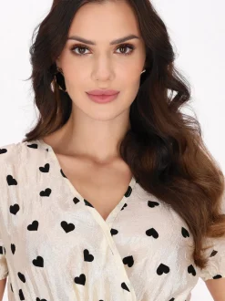 Faina Damen Kleid in beige - Länge: mittel