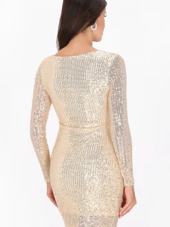 Faina Damen Kleid in beige - Länge: mittel
