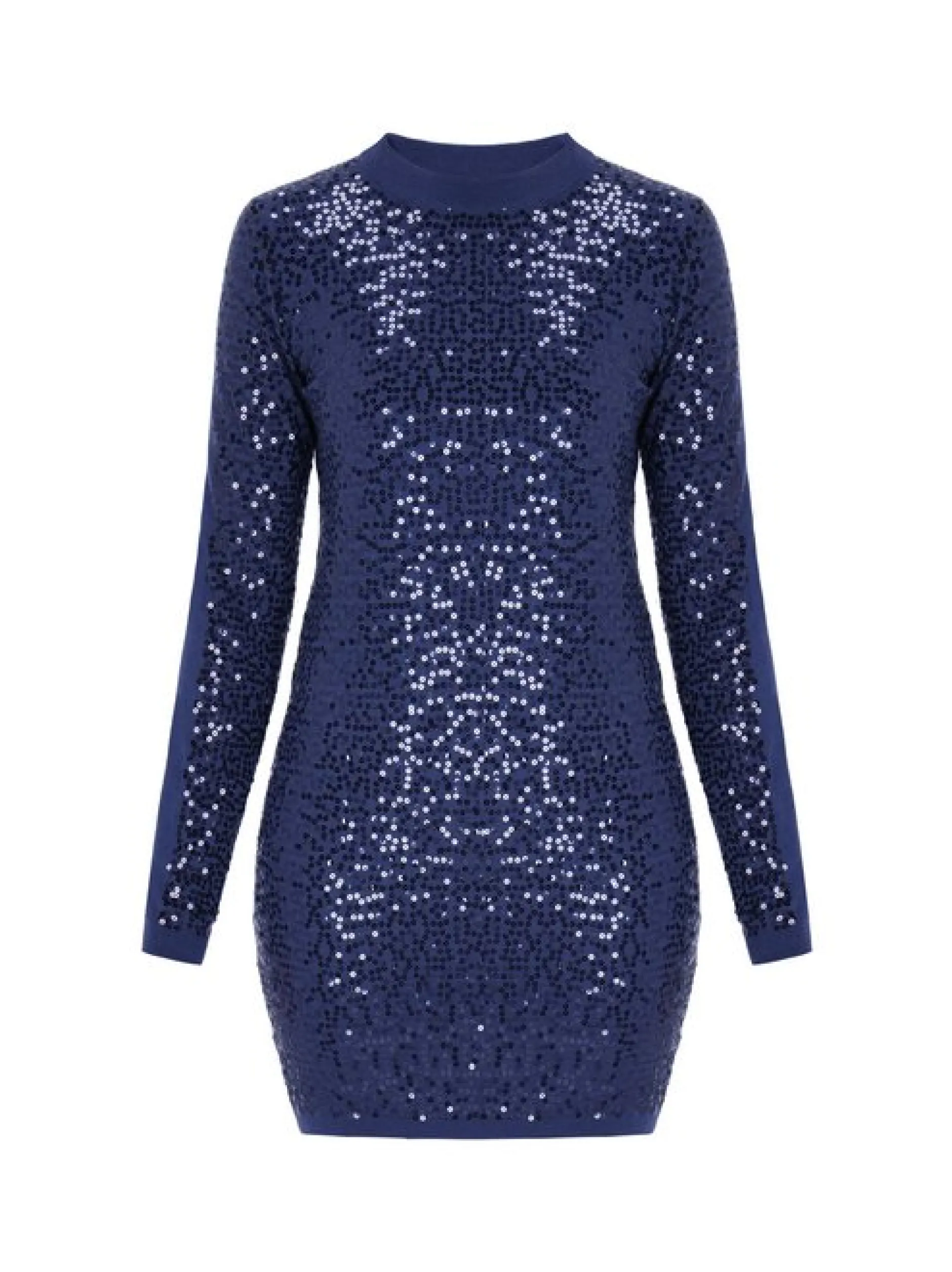 Faina Damen Kleid in blau - Ausschnitt: Rundhals