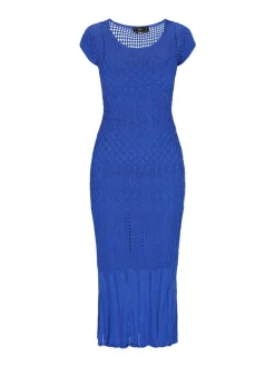 Faina Damen Kleid in blau - Ausschnitt: Rundhals