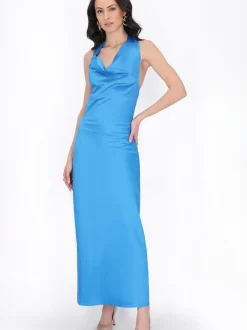Faina Damen Kleid in blau - Länge: mittel
