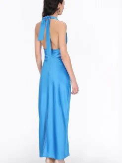Faina Damen Kleid in blau - Länge: mittel