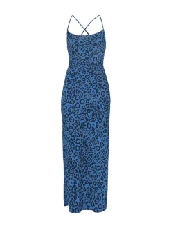 Faina Damen Kleid in blau - Länge: mittel