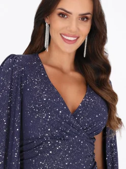 Faina Damen Kleid in blau - Länge: mittel