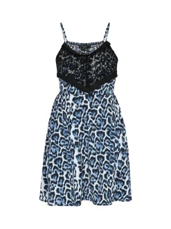 Faina Damen Kleid in blau - Länge: mittel