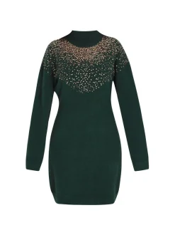 Faina Damen Kleid in grün - Länge: mittel