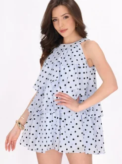 Faina Damen Kleid in hellblau - Länge: mittel
