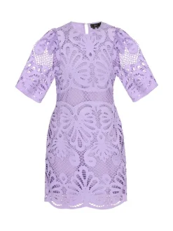 Faina Damen Kleid in lila - Ausschnitt: Rundhals