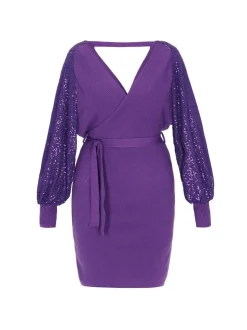 Faina Damen Kleid in lila - Länge: mittel