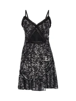 Faina Damen Kleid in schwarz - Länge: mittel