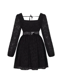 Faina Damen Kleid in schwarz - Länge: mittel