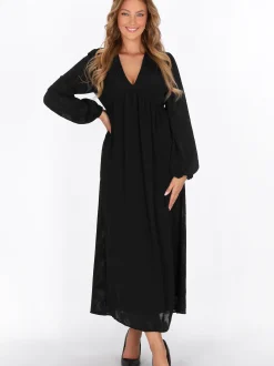 Faina Damen Kleid in schwarz - Länge: mittel