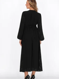 Faina Damen Kleid in schwarz - Länge: mittel