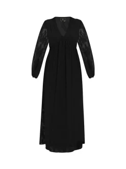 Faina Damen Kleid in schwarz - Länge: mittel