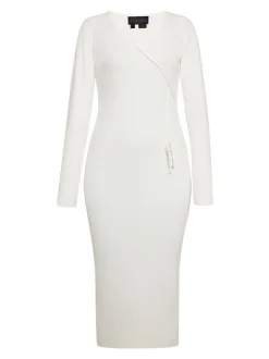 Faina Damen Kleid in weiß - Länge: mittel