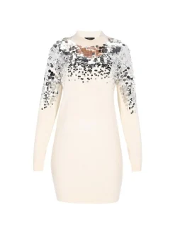 Faina Damen Kleid in weiß - Länge: mittel