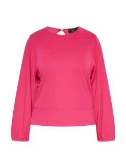 Faina Damen Langarmshirt in pink - Ausschnitt: Rundhals