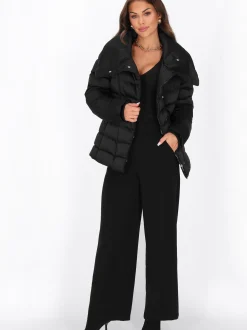 Faina Damen Mantel in schwarz