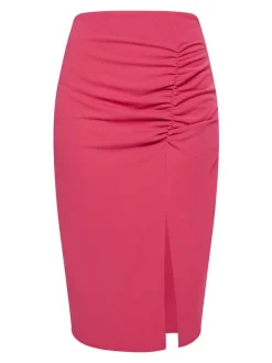 Faina Damen Midirock in pink - Länge: mittel