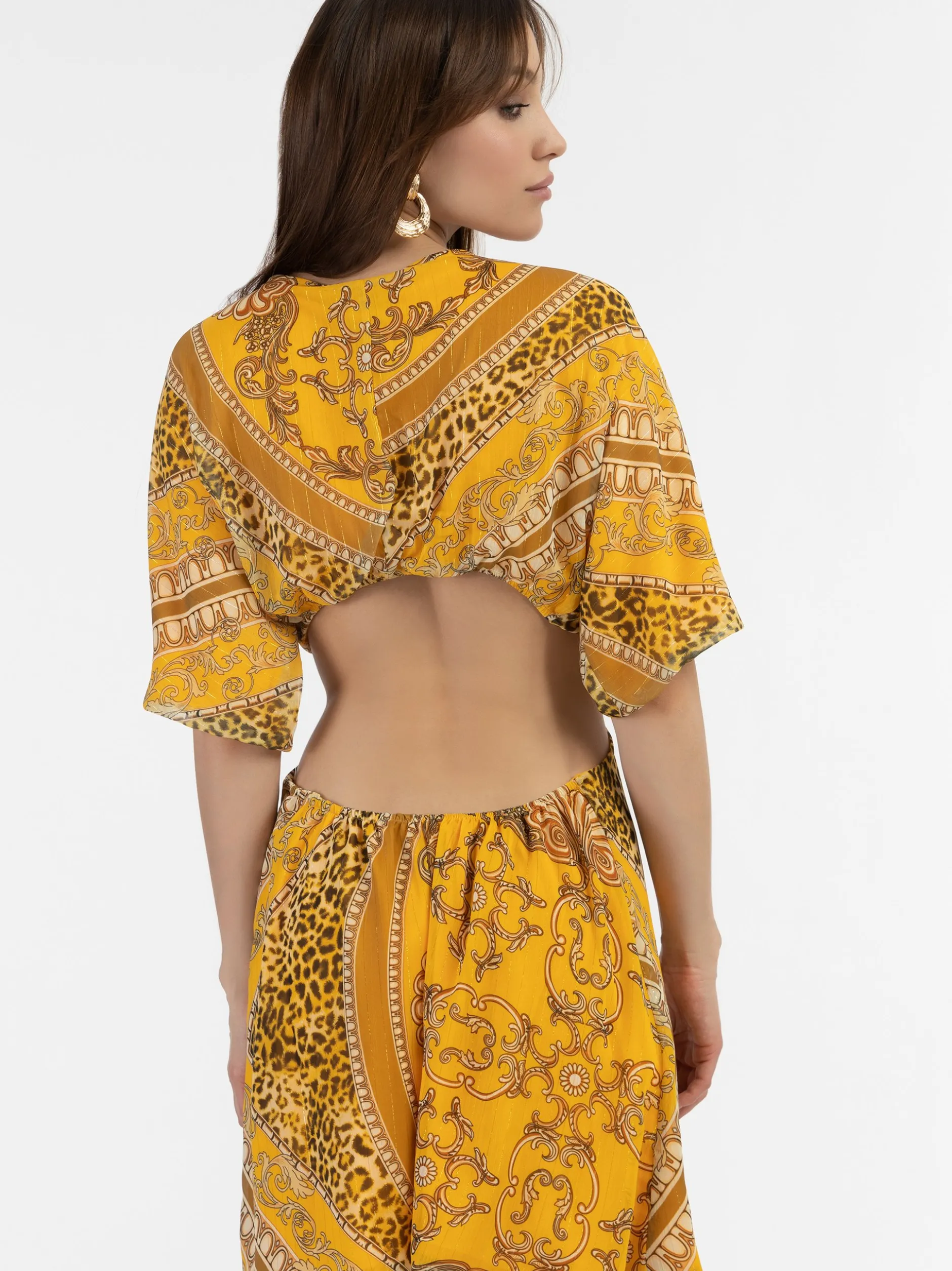 Faina Damen Minikleid mit Cut-outs in gelb - Länge: kurz