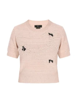 Faina Damen Pullover in beige - Ausschnitt: Rundhals