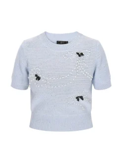 Faina Damen Pullover in blau - Ausschnitt: Rundhals