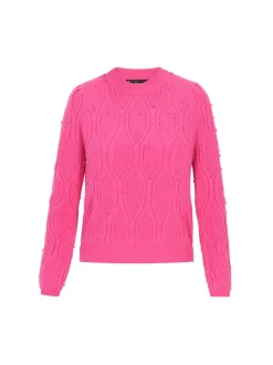 Faina Damen Pullover in fuchsia - Ausschnitt: Rundhals