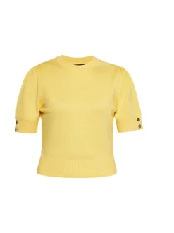 Faina Damen Pullover in gelb - Ausschnitt: Rundhals