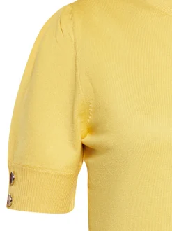 Faina Damen Pullover in gelb - Ausschnitt: Rundhals