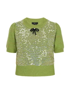 Faina Damen Pullover in grün - Ausschnitt: Rundhals