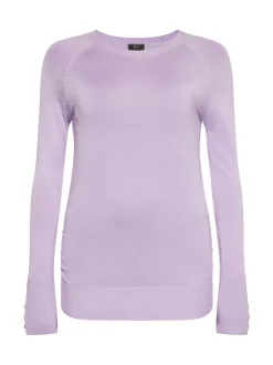 Faina Damen Pullover in lila - Ausschnitt: Rundhals