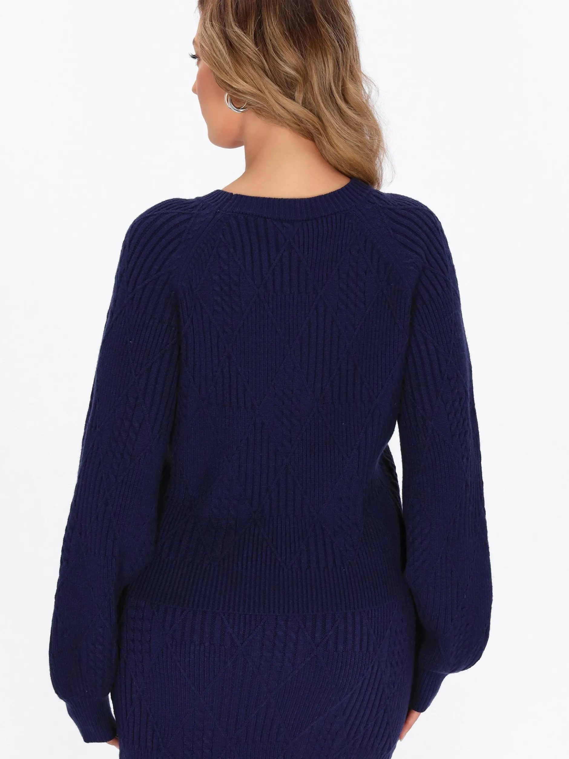 Faina Damen Pullover in marine - Ausschnitt: Rundhals