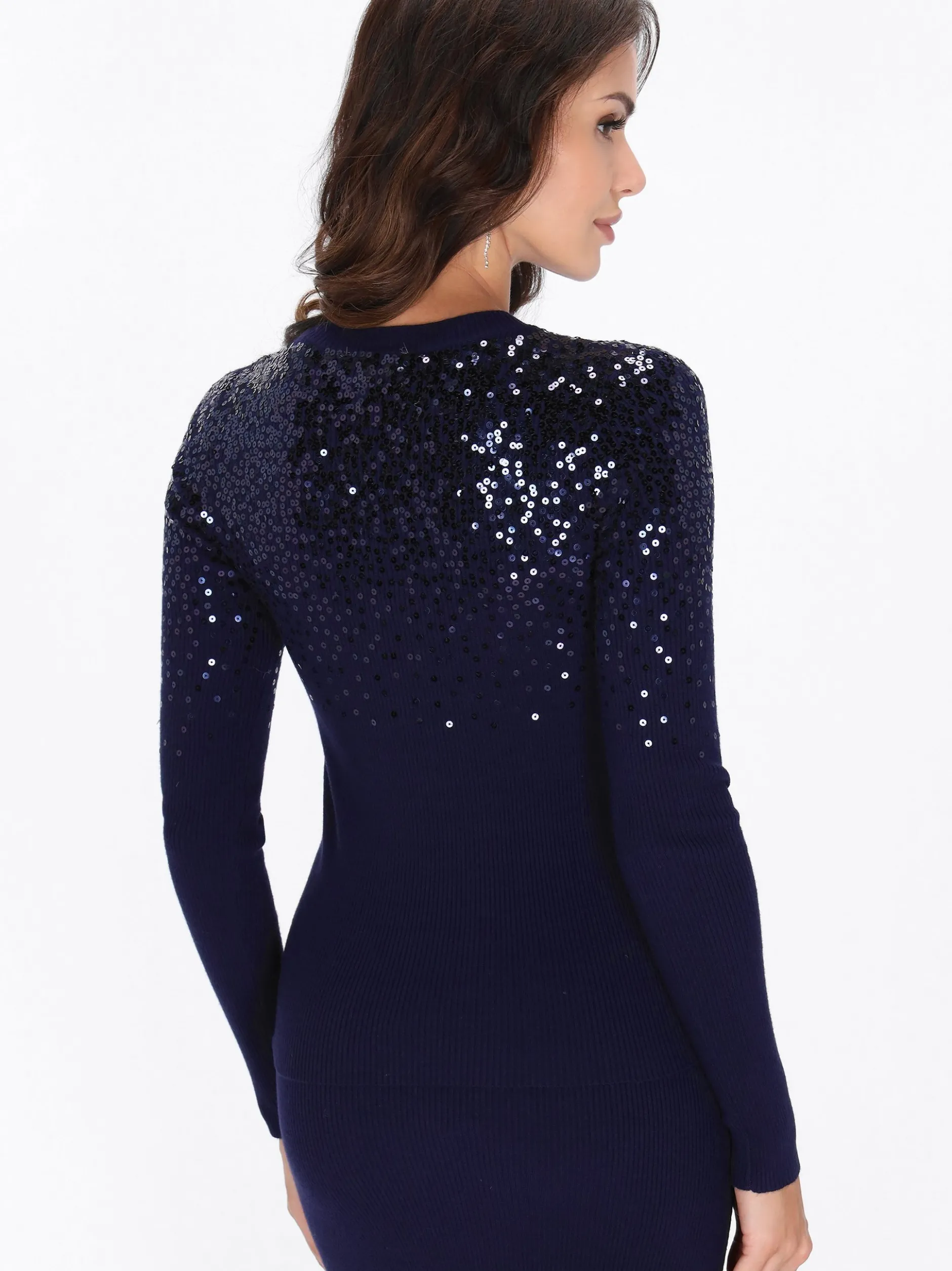 Faina Damen Pullover in marine - Ausschnitt: Rundhals