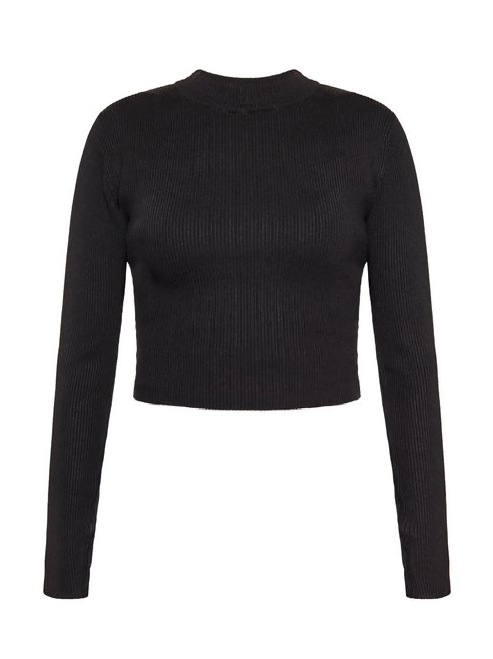 Faina Damen Pullover in schwarz - Ausschnitt: Rundhals
