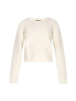 Faina Damen Pullover in weiß - Ausschnitt: Rundhals
