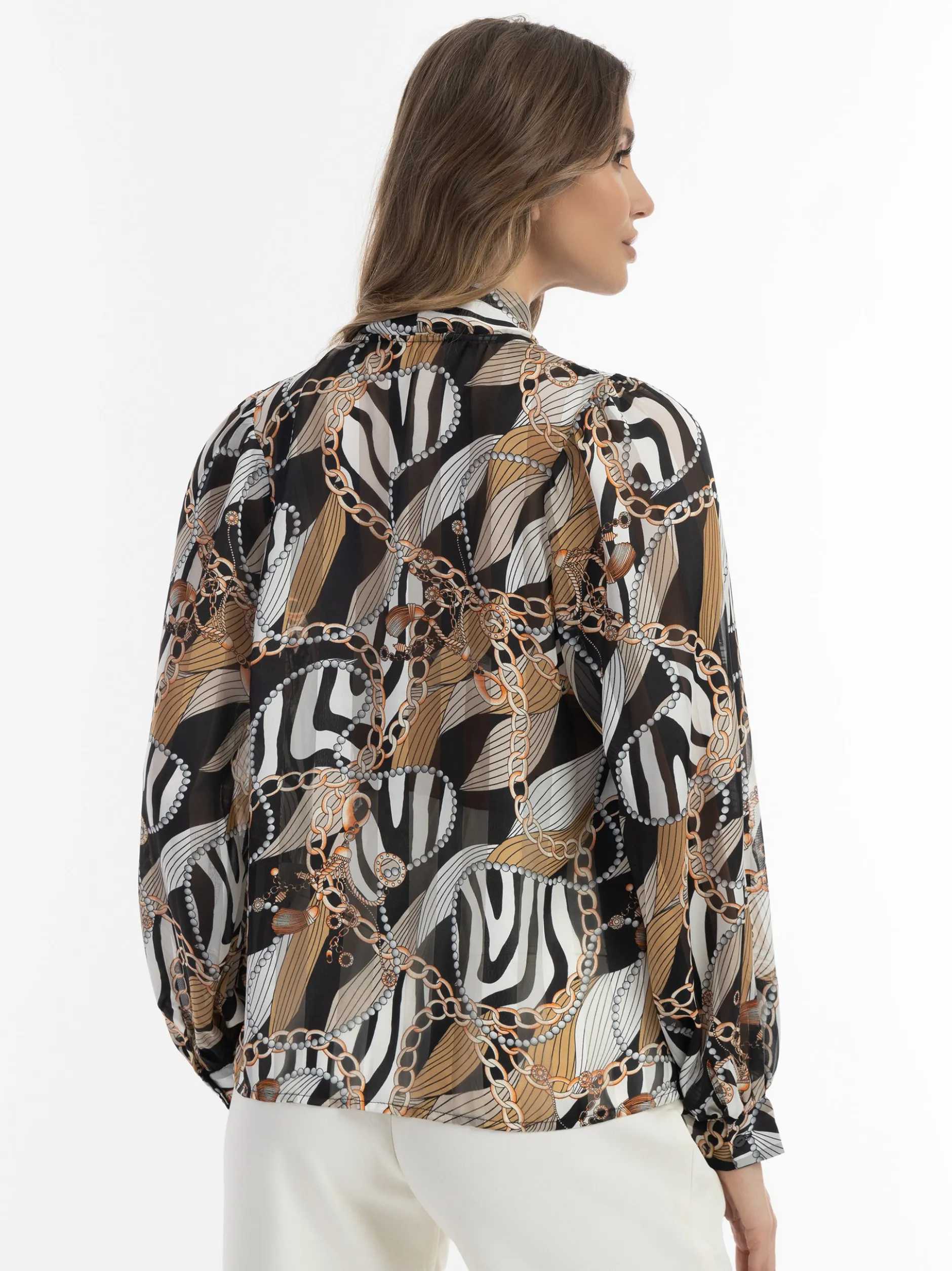 Faina Damen Schluppenbluse in schwarz