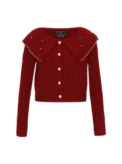 Faina Damen Strickjacke in bordeaux