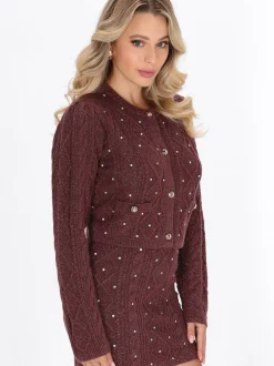 Faina Damen Strickjacke in bordeaux