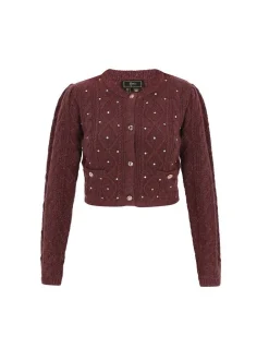 Faina Damen Strickjacke in bordeaux