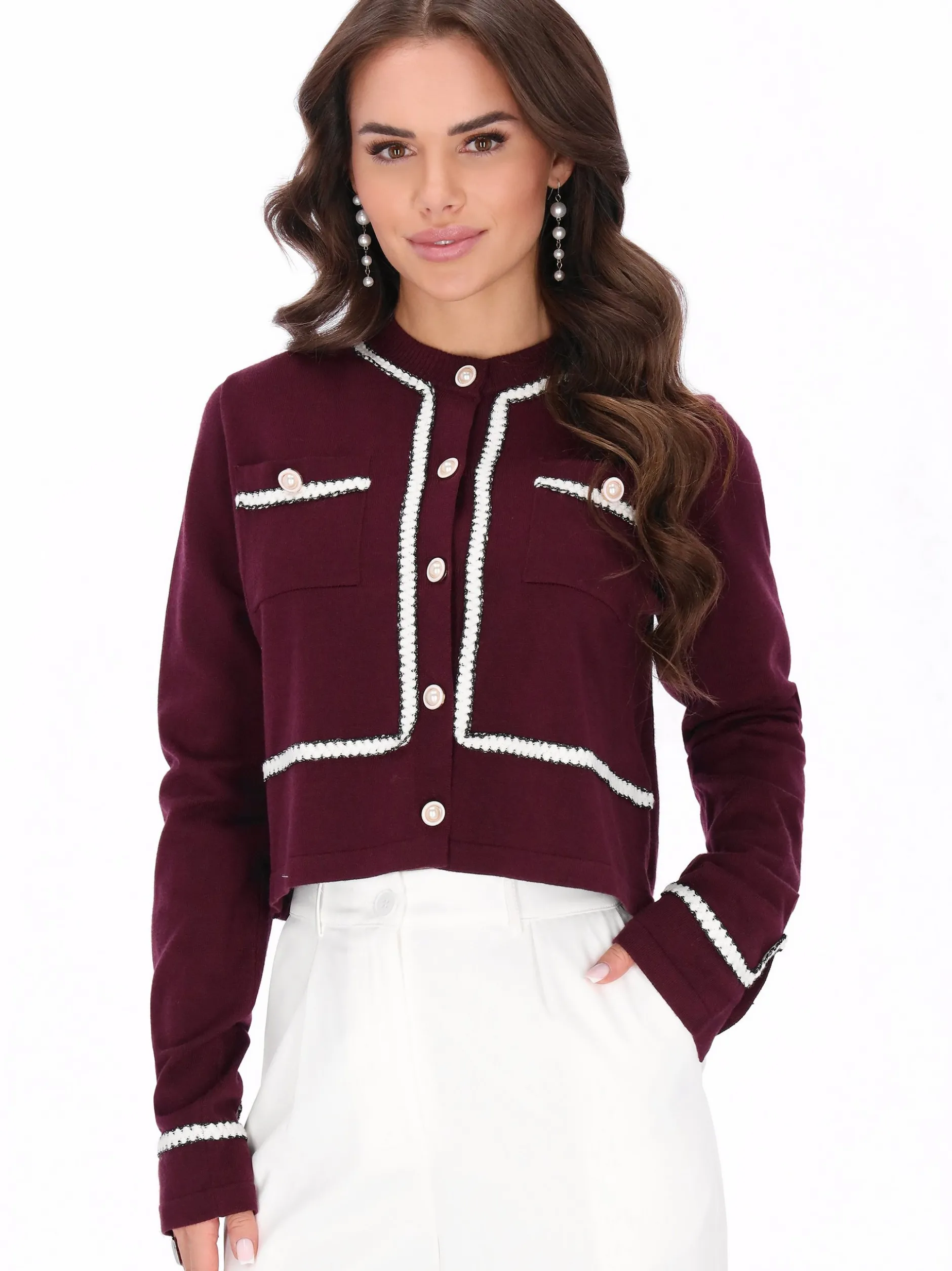 Faina Damen Strickjacke in bordeaux