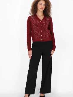 Faina Damen Strickjacke in bordeaux
