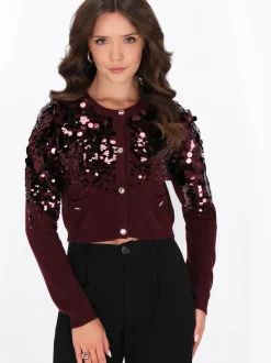Faina Damen Strickjacke in bordeaux