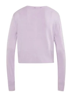 Faina Damen Strickjacke in lila - Ausschnitt: Rundhals
