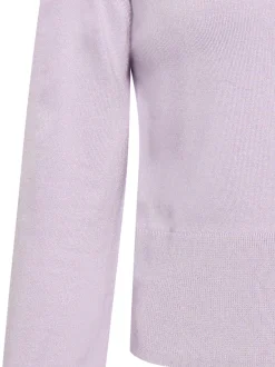 Faina Damen Strickjacke in lila - Ausschnitt: Rundhals