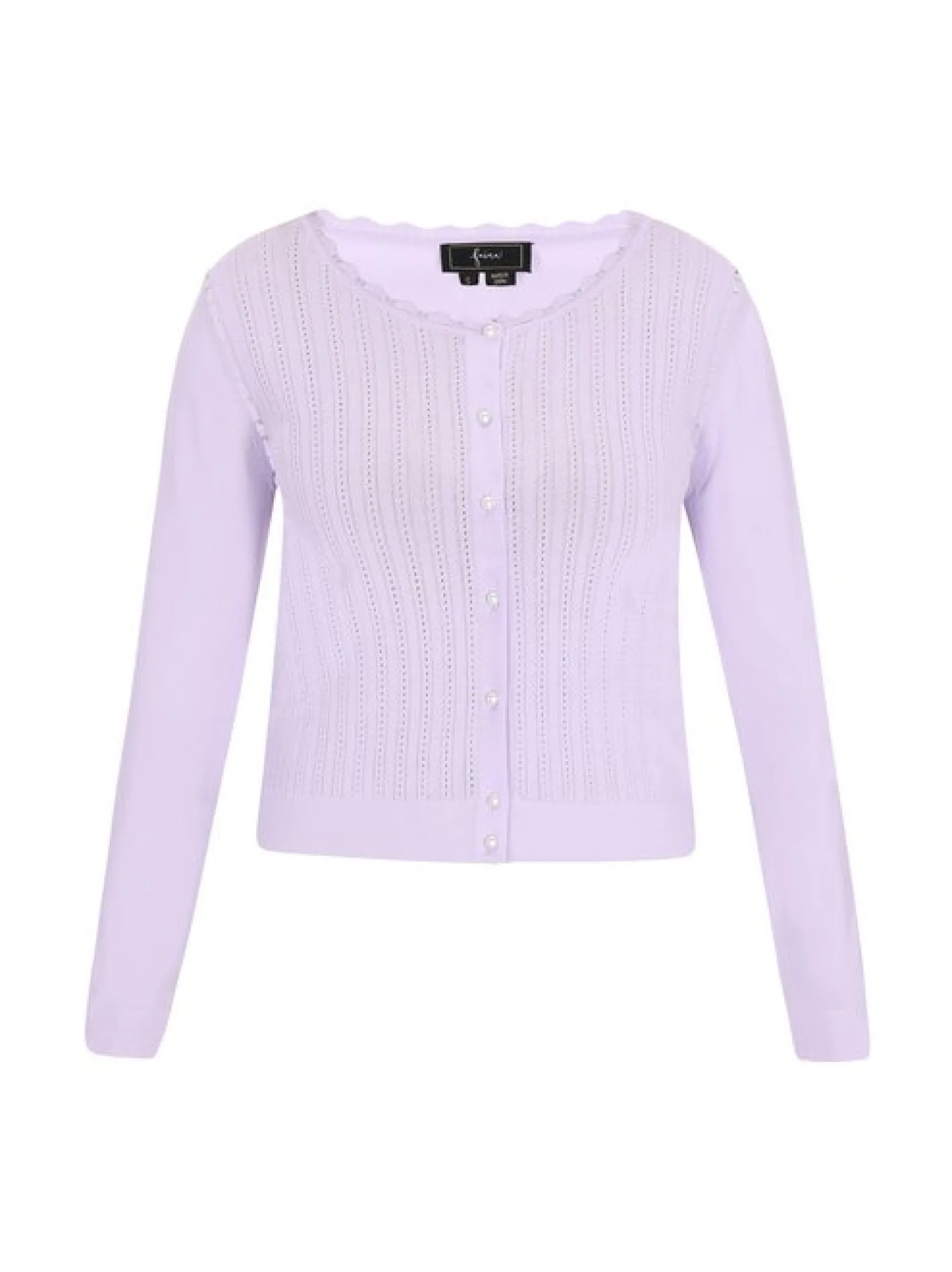 Faina Damen Strickjacke in purple - Ausschnitt: Rundhals