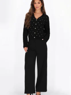 Faina Damen Strickjacke in schwarz