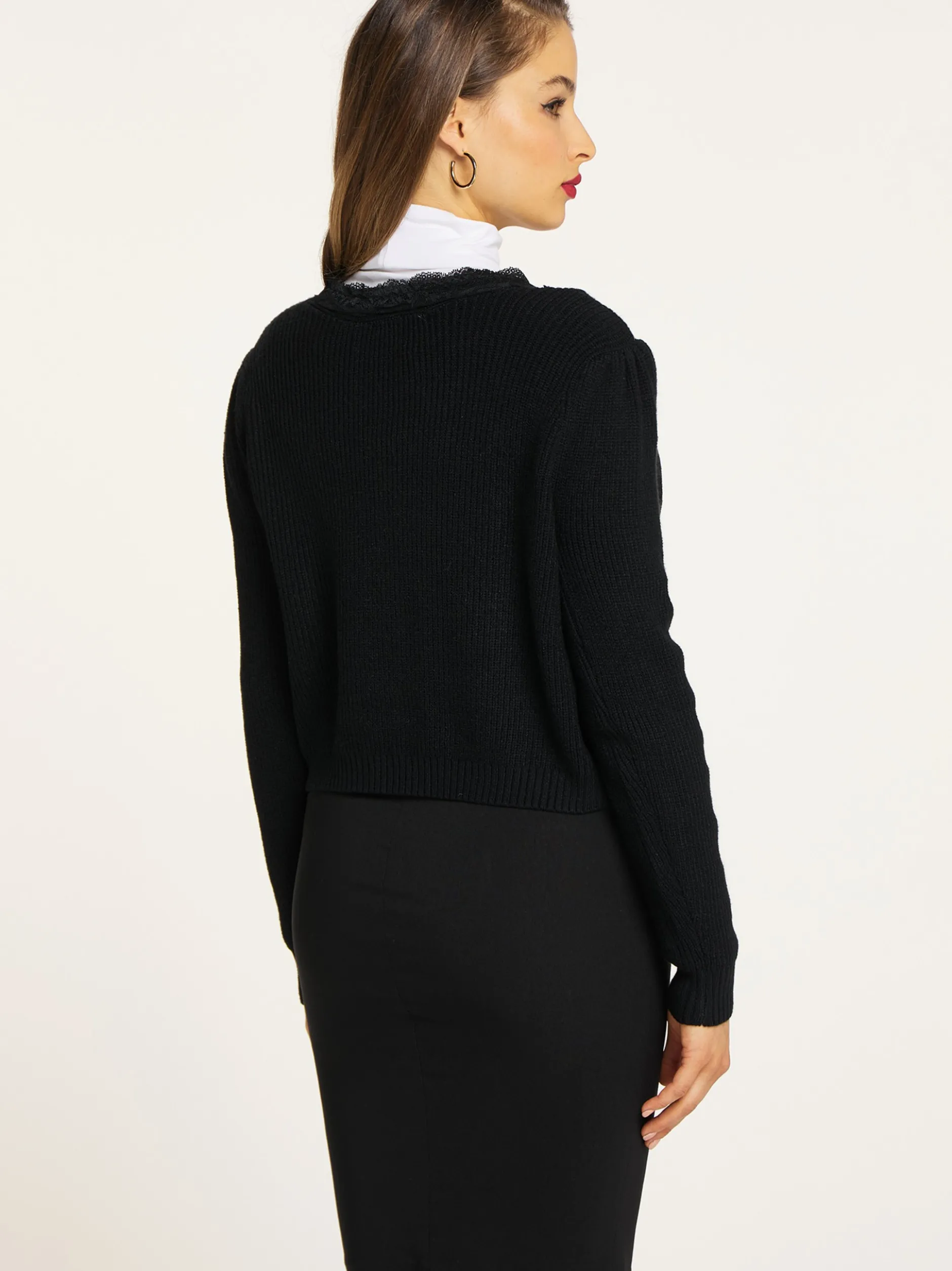 Faina Damen Strickjacke in schwarz