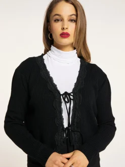 Faina Damen Strickjacke in schwarz